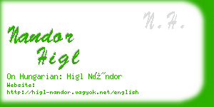 nandor higl business card